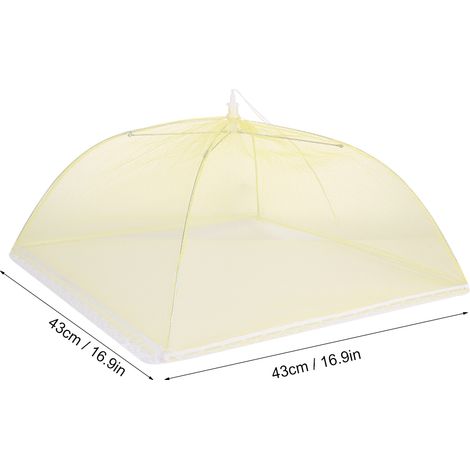 [Housse de Table] - 2 Housses Alimentaires Mesh Déco Broderie Lavable et Dépliante Anti Insectes (43x43cm) (1/5)