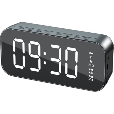 Réveil Numérique - Haut-Parleur Bluetooth - Écran LED Miroir - Pour Chambre Bureau - 1 Pièce (1/5)
