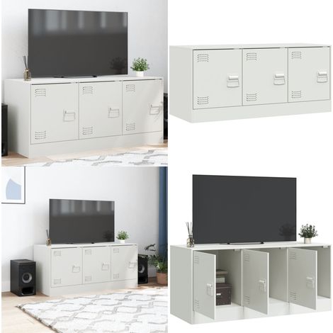 TV-Schrank Weiß 99x39x44 cm Stahl - TV-Schrank - Fernsehtisch - Regal - Wohnzimmermöbel - Weißer TV-Stand - Home & Living (1/5)