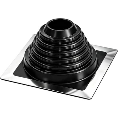 70-178 mm Manchon de passage de toit : joint rond en caoutchouc résistant à la chaleur avec bride en aluminium pour tuyau de poêle cheminée tuyau d'aération découpable pour joint d'étanchéité (1/5)