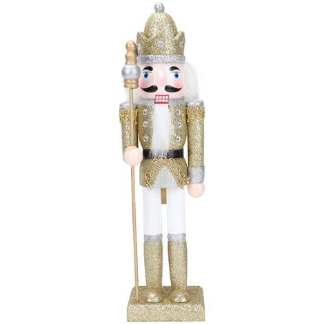 BUNTHAUS Ornement de Soldat en Noyer Peint, Marionnettes Casse-Noisette en Bois Exquises pour la Décoration de Fête de Noël avec du Bois Durable (Yellow) (1/5)