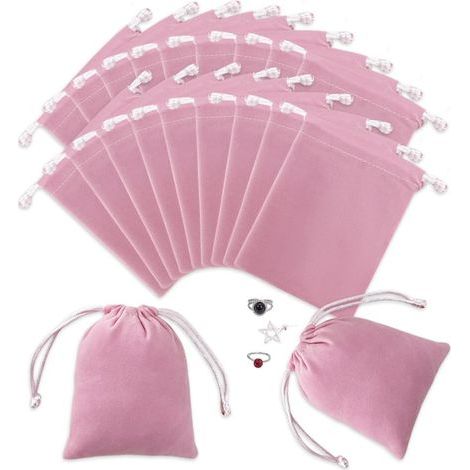 20 Pièces Pochette Bijoux Velour 7x9cm,Sachet Bijoux Cadeau,Sac Velours Cordon,Bourse Tissu Velour,Petit Sac Bijoux,Sac D’Emballage Velours,Sacs de Rangement pour Bijoux (1/5)
