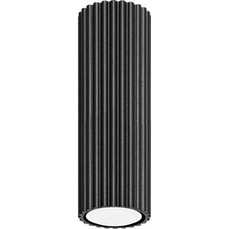Spot Lampe Decke Aluminium D: 6,5 cm Aufputz Schwarz GU10 rund Modern Deckenlampe (1/5)