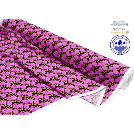 TESSUTI DECORATIVI PER ESTERNI OXFORD - motivo rose rosa I DR196 (1/5)