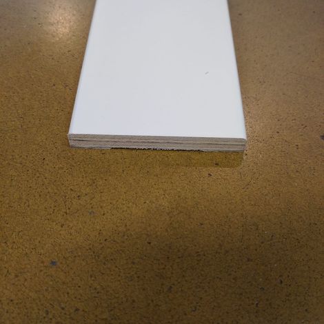 10 COPRIFILI PORTA MOSTRINA base multistrato tanganika LACCATO BIANCO RAL 9010 mm10x70x2250