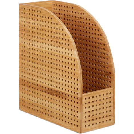 Portariviste design moderno ufficio ampio 35 x 25 x 30 cm in bambù naturale 130004046
