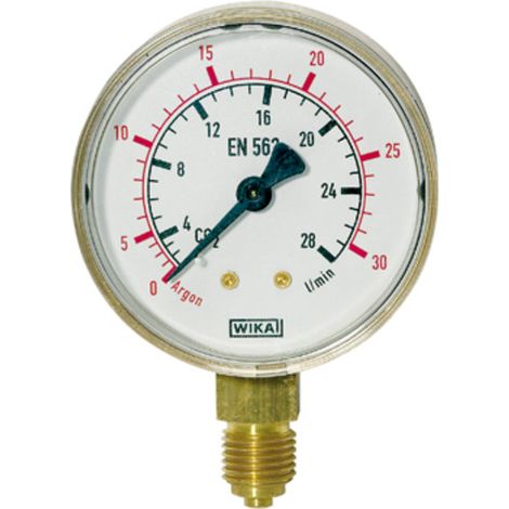 Riegler Manometer Sauerstoff, G 1/4 radial unten, 0 - 20/40 bar, Ø 63 mm (1/2)