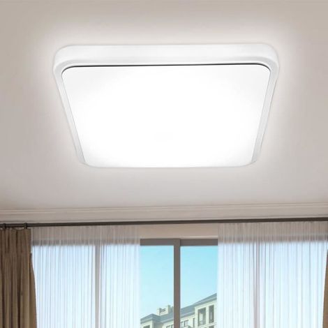 PLAFONNIER Plafonnier LED carré fil d'argent 220v lumière blanche 12w (22 22cm) (1/3)