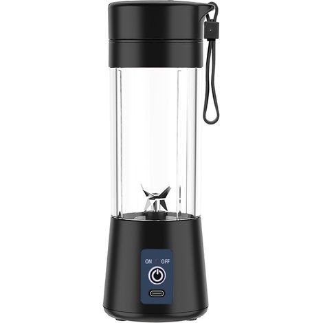(Noir) Petit extracteur de jus rechargeable pour la maison, mini extracteur de jus à tasse (1/4)
