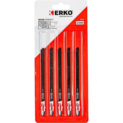 Lame de Scie Sauteuse 10 TPI - 125 mm lot de 5 Erko (1/3)