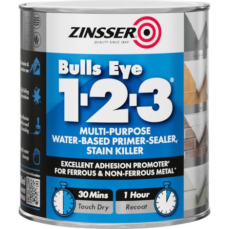 Zinsser Bulls Eye 1-2-3 - Primer-sealer - Stain Killer - 500ml - Grey