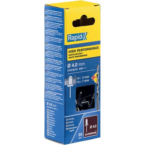 Blister mit 50 Nieten Ø4x10mm Alu+Drill 5001459 Rapid