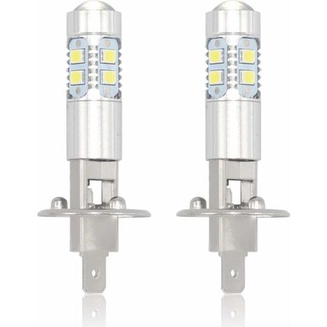 Lampes à faisceau LED H1, 6000K Super White Nebelscheinwerfer 100W 2400LM Tagfahrlicht DRL 360° Lampe à faisceau lumineux (2er Set)