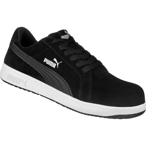 Puma – Chaussures de sécurité S1PL en cuir velours – Semelle anti-perforation FAP® – Résistance chaleur 300°C – Pointure 42 – Noir (1/10)
