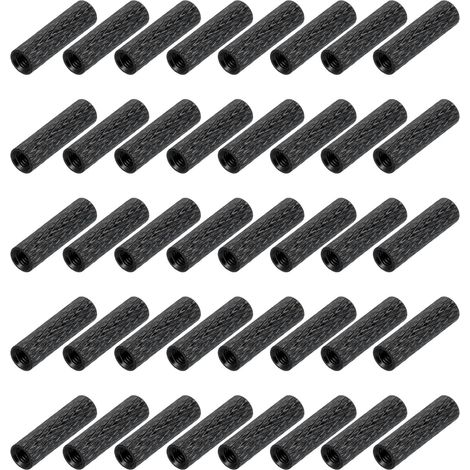 50Pcs M3 x 20mm Entretoise Moleté Aluminium Boulon Manchon Noir (1/5)