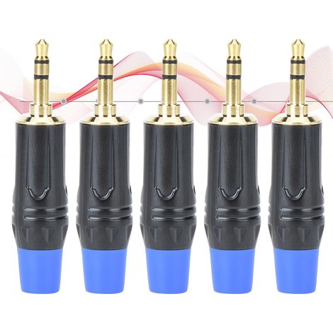 5 Pièces Adaptateur Jack 3.5mm Mâle Mono Câble Audio DIY Connexion Stéréo (1/5)