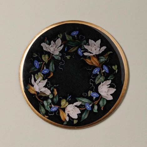 Sous-verre fleuri fer noir 10x10cm (1/3)