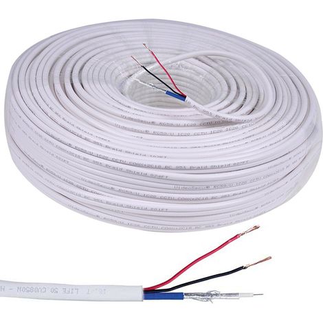 Cavo Da 100 Metri Coassiale RG59 Matassa Cavi Video Alimentazione Per Telecamere
