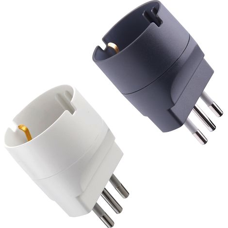 ADATTATORE SINGOLO RIDUTTORE RIDUZIONE PRESA SCHUKO TEDESCA SPINA 16A 10A NERA - Modello: 10 A - Colore: Bianco