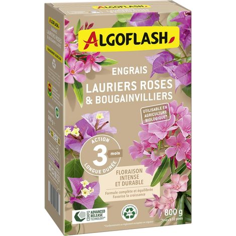 Engrais Lauriers Rose et Bougainvilliers, Utilisable en Agriculture Biologique - 800 g (1/4)