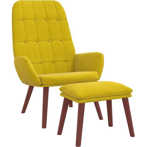 Maison Exclusive - Relaxsessel mit Hocker Gelb Samt (1/5)