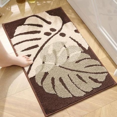 Tapis de Bain Anti-GlissantMicrofibre Absorbant Sécurité Salle de Bain Moquettes Lavable en Machine Paillassons 40x60cmD (1/4)