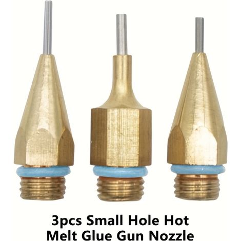 Lot de 3 buses de précision pour pistolet à colle thermofusible, orifices fins de 1 mm, 1,3 mm et 1,5 mm, avec poignées en caoutchouc orange pour les travaux manuels minutieux (1/5)