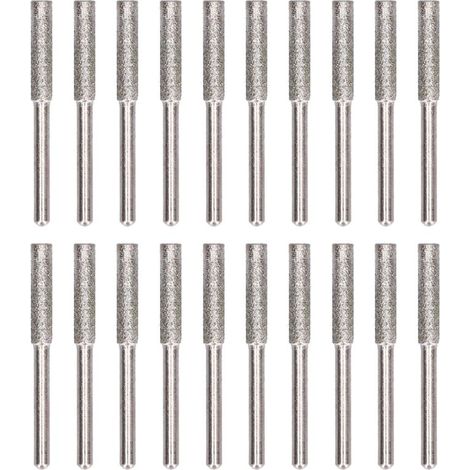 20 Pièces Tronçonneuse Affûteuse Fraise Tête De Meulage Tronçonneuse Tête De Meulage Fichier Rotatif Affûtage Ensemble D'outils Kit(4mm-argent)