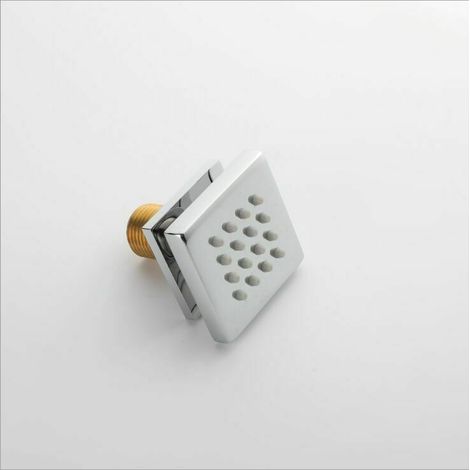 Green Mobility-Pommeau de douche plein cuivre carr encastr type A chrome (1/4)
