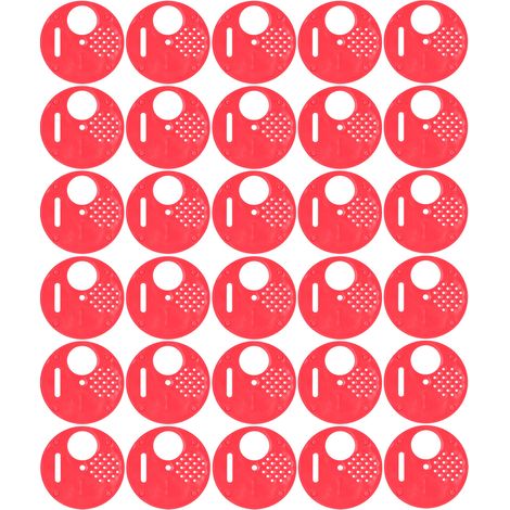 30 runde Fluglochdeckel aus Kunststoff für Bienenstöcke, Belüftungsöffnung, Imkerzubehör, Rot (1/5)