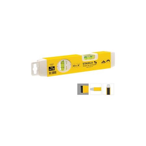 LIVELLA IN MATERIALE SINTETICO TORPEDO MOD.70 TM  cm.22 2 bolle (02190)    STABILA