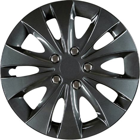 Cartrend Radzierblenden Storm 40 cm (16 Zoll) schwarz 4 Stück