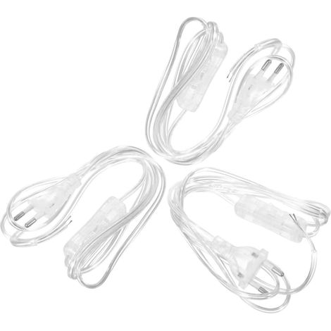Cordons d'alimentation européens avec Interrupteur, 1,8 m, PVC et cuivre, Lot de 3, pour appareils électriques et Lampes à Usage Domestique (1/5)