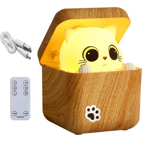 Veilleuse Mignonne Chat Rechargeable à Activation Sonore 3 (1/5)