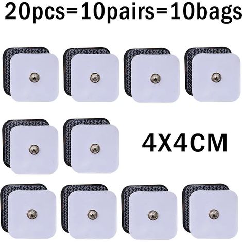 10/20 électrodes blanches pour appareil de massage TENS numérique (électrostimulation transcutanée, acupuncture, thérapie par fréquences numériques, amincissement) 05508