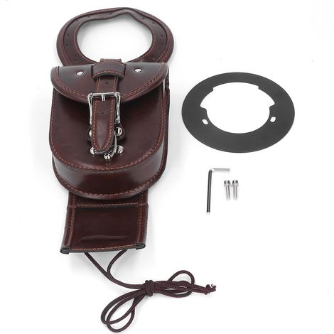 de réservoir de moto en cuir artificiel imperméable marron