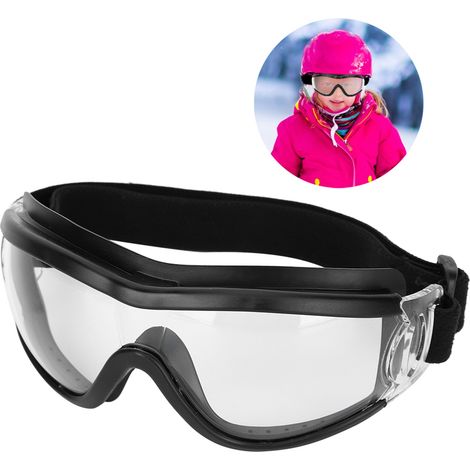 Lunettes de protection anti-buée, anti-poussière et imperméables pour enfants, unisexes, pour le cyclisme, coupe-vent (noires) (1/5)