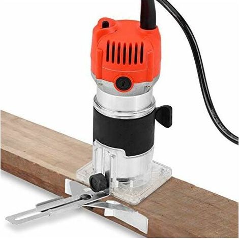 INHHUB Elektrischer Oberfräser für die Holzbearbeitung, Hand-Trimmer-Oberfräse, Tischler-Laminier-Oberfräse, für die Oberflächenbearbeitung von Kurvenschnitten, 30000 U/min, 580 W, 220 V-