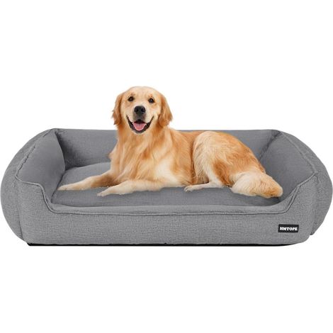 Hundebett Hundesofa Hundekissen L 110 x B 86 x H 26 cm Hellgrau (1/5)