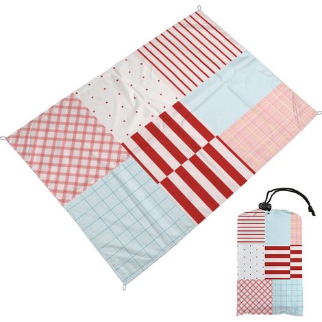 Couverture de pique-nique imperméable bicolore (140 × 200 cm) — Tapis de sol portable, pliable et résistant à l'humidité — Bâche/tapis de sol ultraléger pour la plage et le camping (1/5)