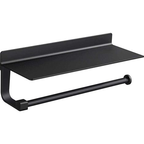 Papierhandtuchspender zur Wandmontage, Papierhandtuchhalter aus Aluminium, schwarzer Küchenpapierhalter (1/4)