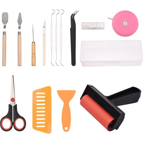 Lot de 19 outils de désherbage vinyle avec rouleau, pince, silhouettes, cameo, gravure, découpe, fournitures art DIY, accessoires craft, pour machine transfert thermique
