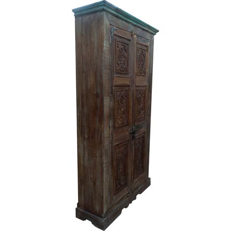 Armario de madera marrón 122x45x220