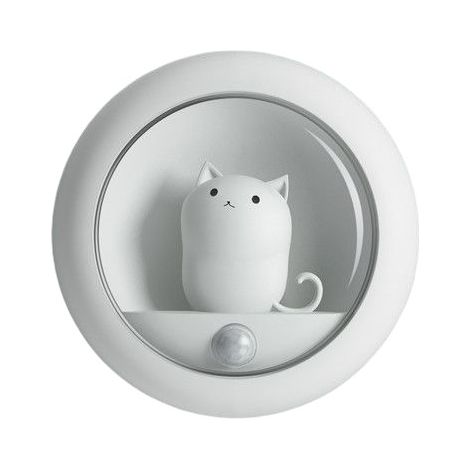 Nouvelle veilleuse LED créative, USB, détecteur de mouvement pour couloir, armoire, chambre (chat de nuit) (1/5)