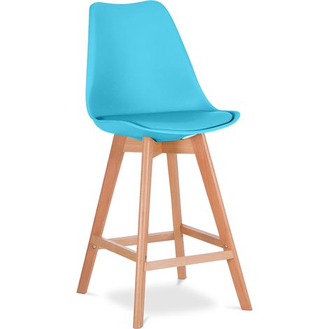Sgabello in stile scandinavo - Gambe in legno - Denisse Azurro