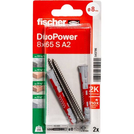 Tasselli Duopower 8x65 S A2 2 pz. FISCHER 543796 (1/5)