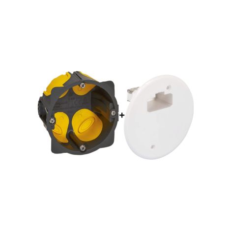 Legrand - Bou00eete d'encastrement 1 poste BBC - Prof. 40 mm + Couvercle d'applique DCL pour bou00eete u00d867 mm - Ru00e9f : 080021L + 53041 (1/4)
