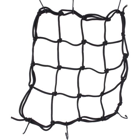 Filet de fixation noir pour casque de moto, bagages et chargement, avec 6 crochets. (1/5)