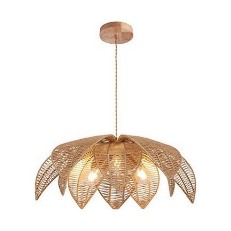 Suspension Lustre Design Naturel en Forme de Fleur en Rotin D610 x H200MM (1/5)