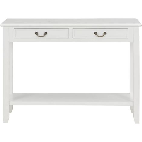 Maison Exclusive - Tavolo Consolle Bianco 110x35x80 cm in Legno (1/5)